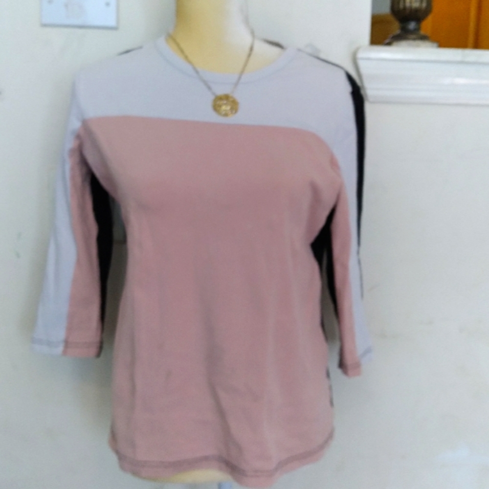 24/7 colorblock ribbed tshirt sz L